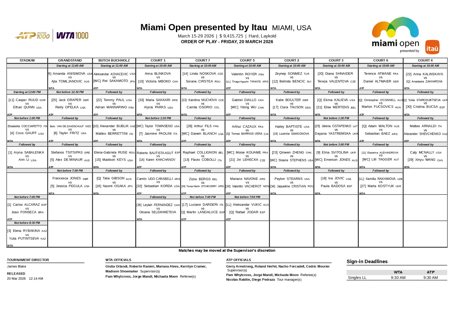 Miami Open 2026 Programacion 20 Marzo page 0001 &ndash; Match Tenis