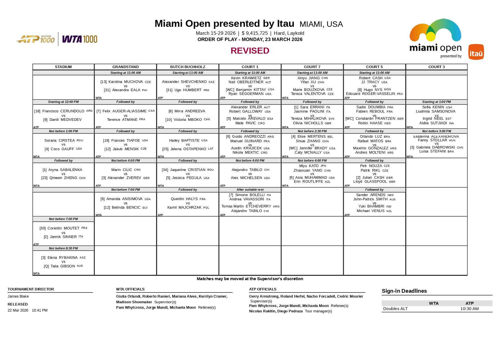 Miami Open 2026 Programacion 23 Marzo page 0001 – Match Tenis