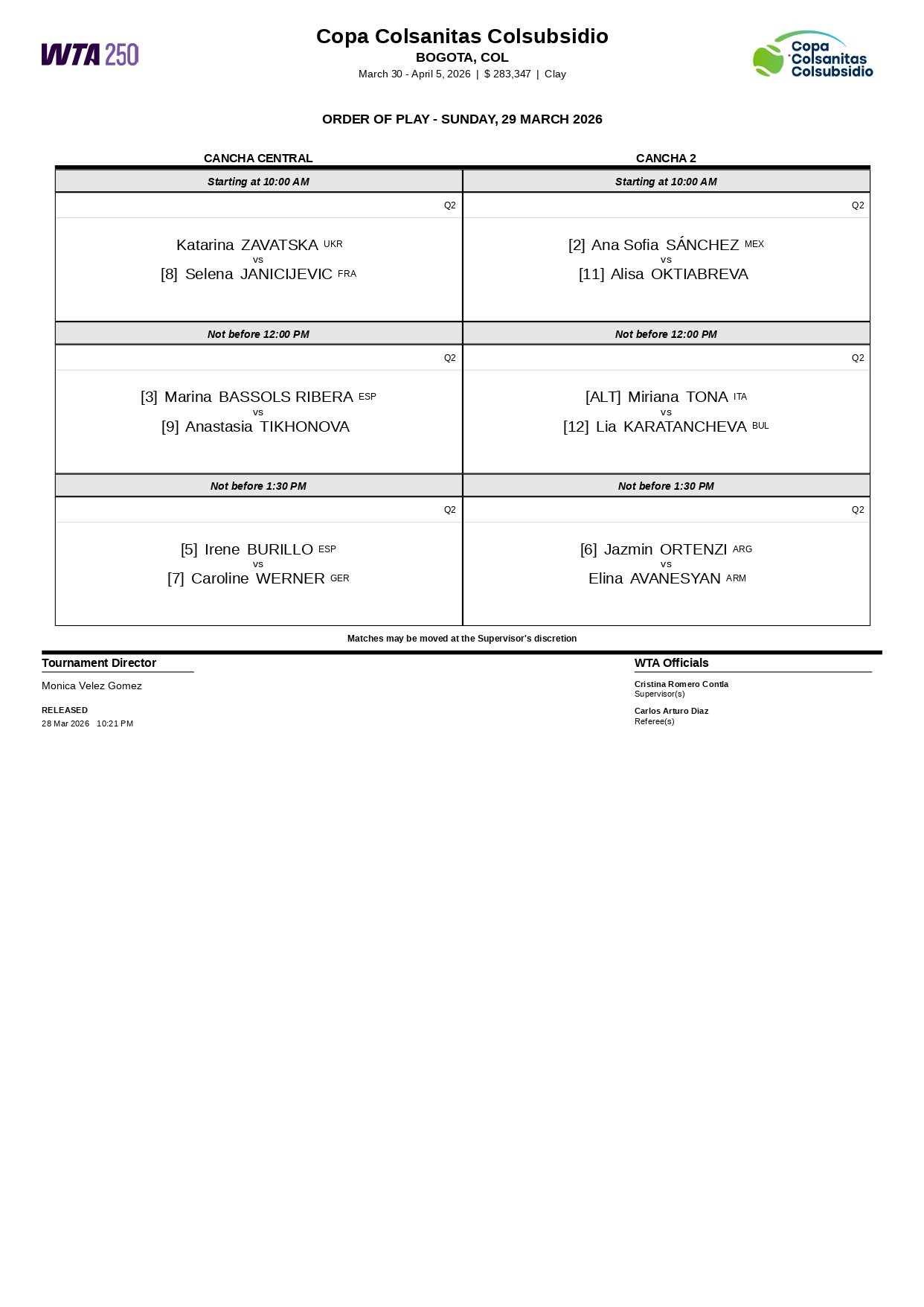 Programacion Copa Colsanitas 2026 29 Marzo page 0001 – Match Tenis