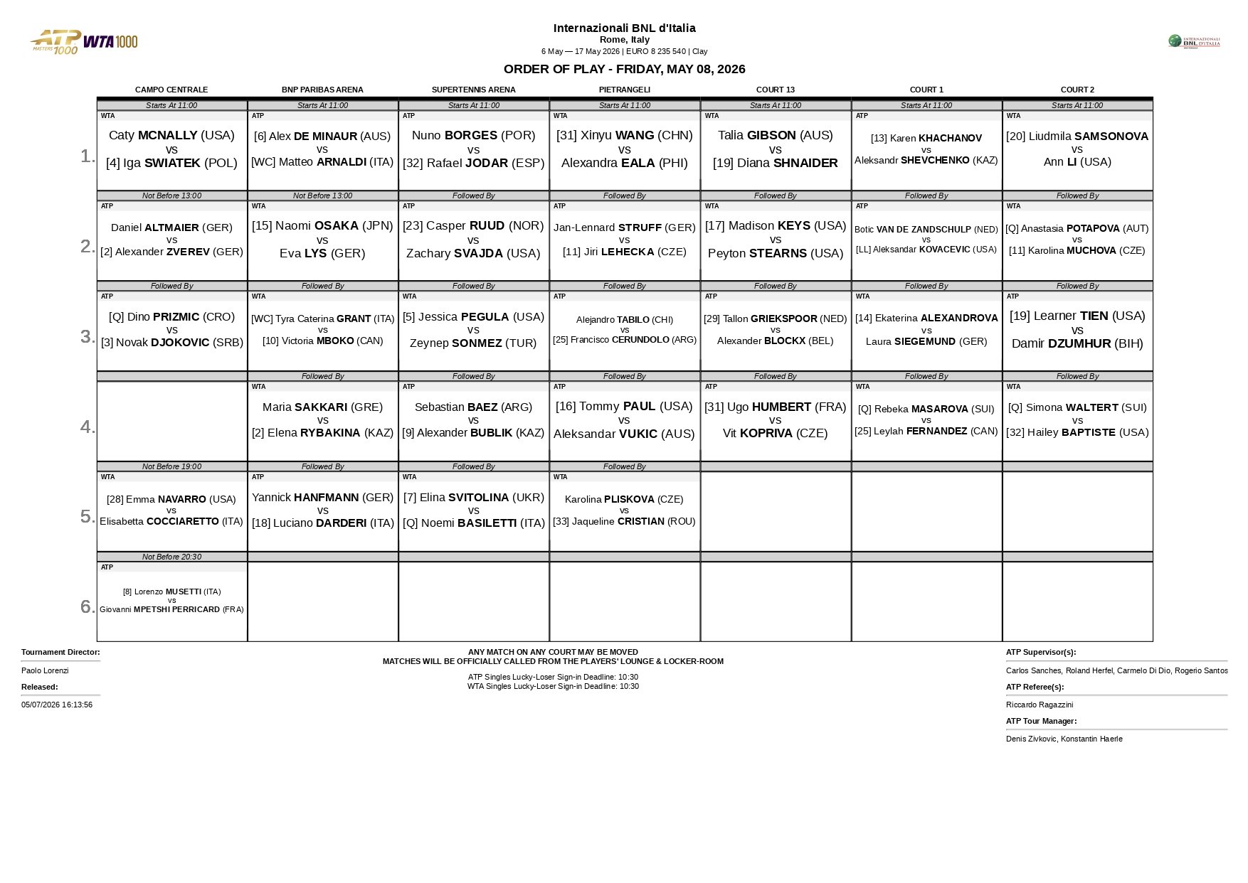 Programacion Mayo 8 de 2026 Roma page 0001 &ndash; Match Tenis