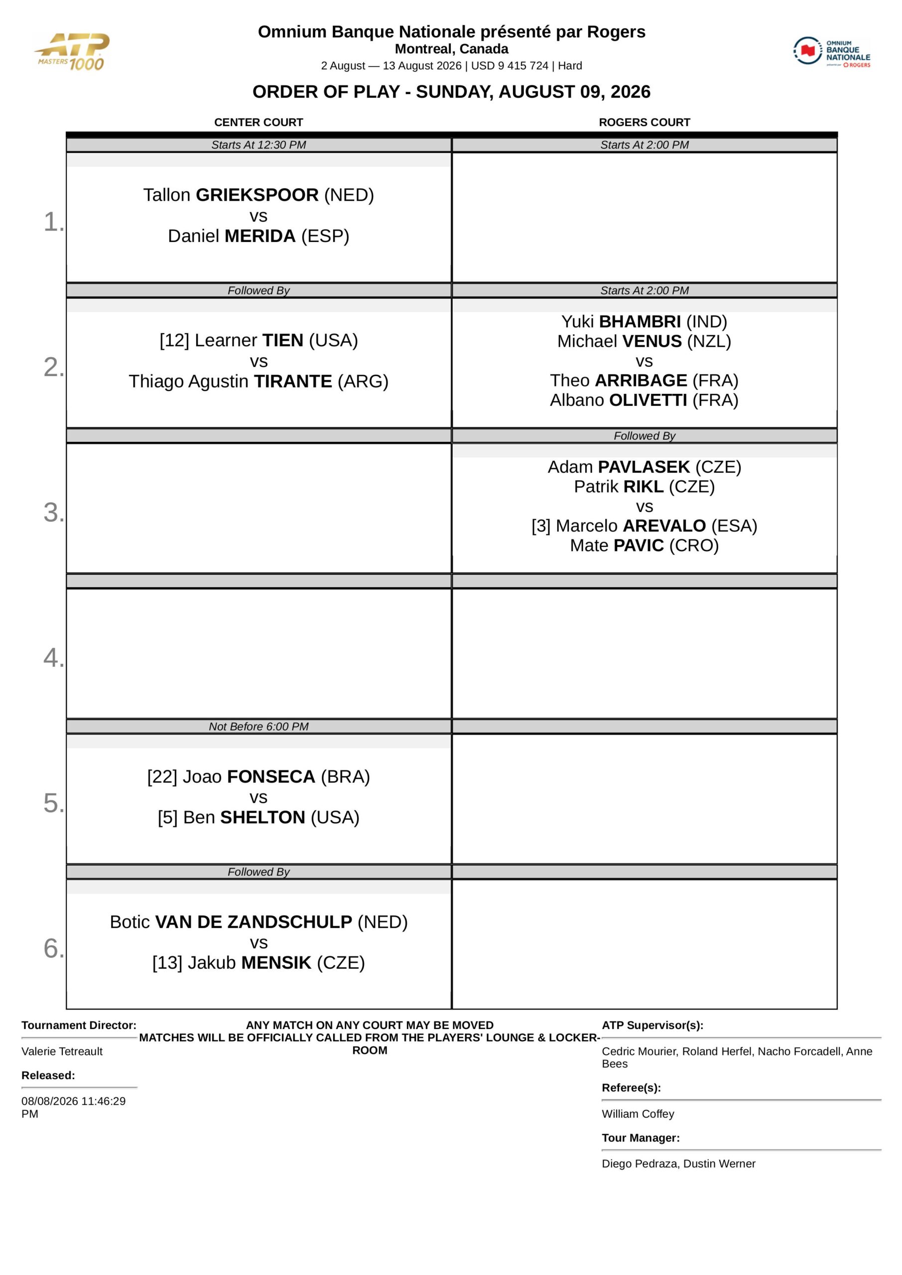 Programacion Montreal 9 Agosto 2026 scaled – Match Tenis